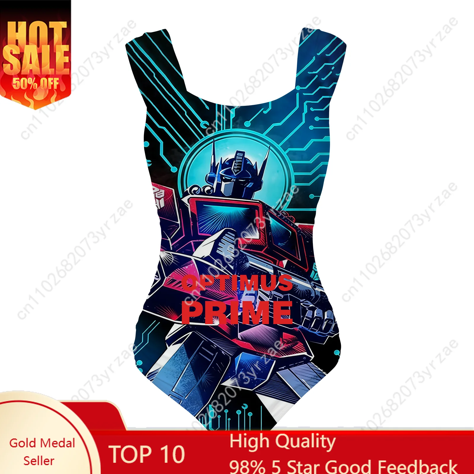 

Optimus Prime One Piece Swimsuit Wide Strap Womens Bathing Suits Personalized Swimwear Pool Party Sexy Bikini Custom Suits