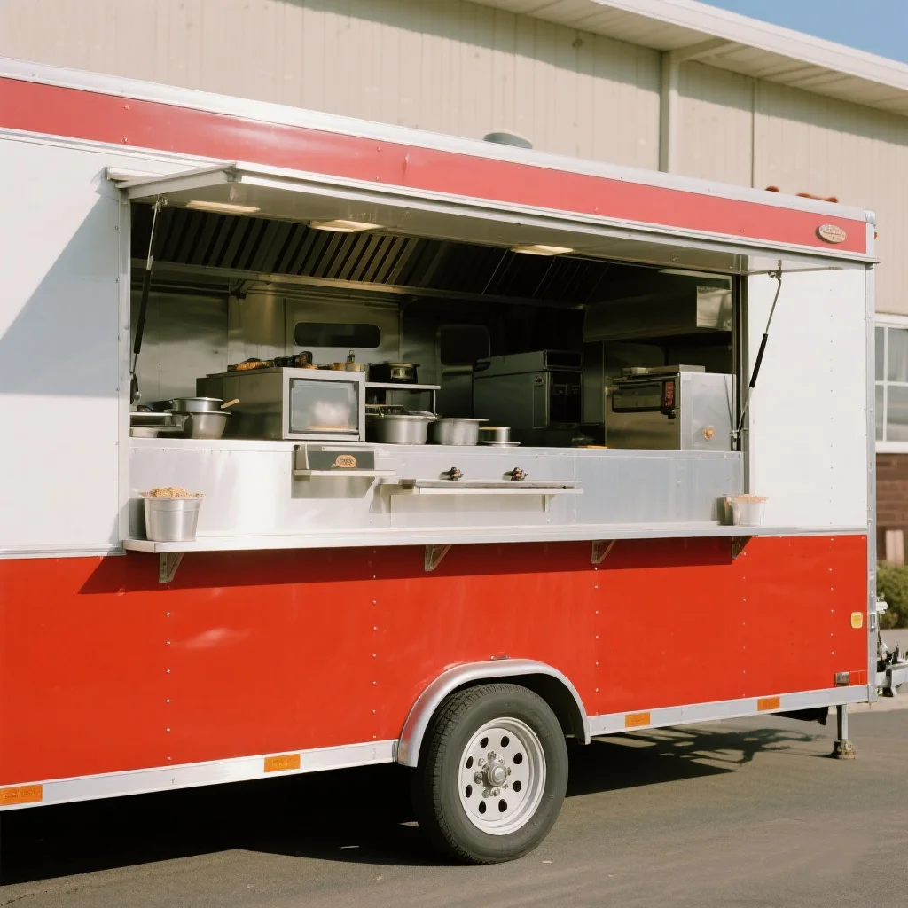 

Fully Equipped Mobile Concession Food Truck Pizza Ice Cream Coffee Full Kitchen Made Durable Fiberglass for Snacks Candies Chips