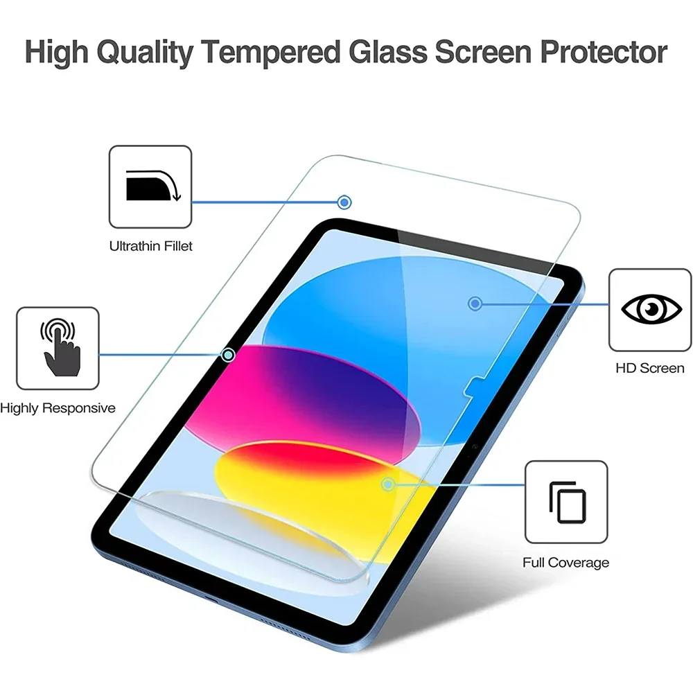Protecteur d'écran pour Ipad 10 9 9e 10e génération Pro 13 12.9 6e, Film en verre trempé pour Ipad Air 11 5 4 3 2 Mini 6 10.2 2024