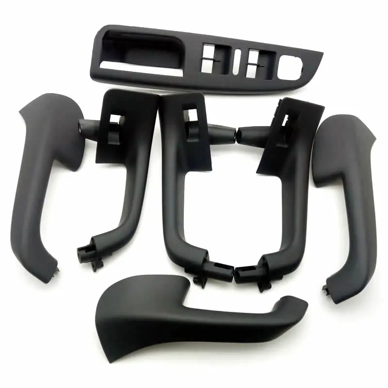 7PCS Black Interior Handle Door Grab Window Switch Bezel Cover for Golf 5 GTi-MK5 Jetta Inner Armrest 1K0 868 040B