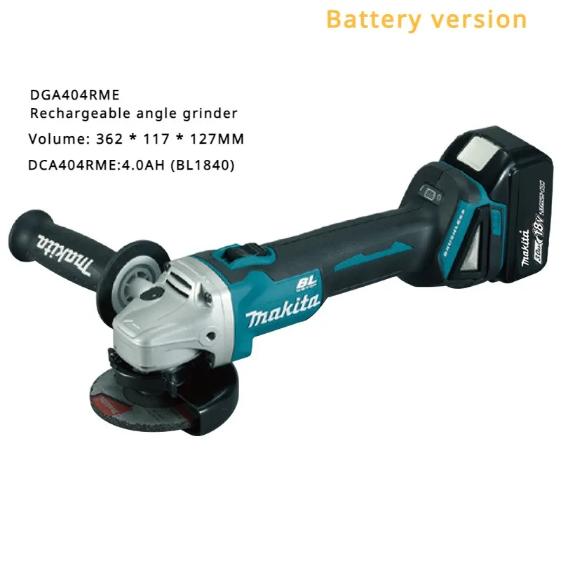 Makita18vpower tools DGA404 Cordless Grinder 125mm 18V Power Tools Electric Grinder Angle Grinder Brushless Sander Trimmer