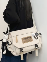 Fashionable Student Crossbody Backpack Men's Class Shoulder Bag Leisure Commuting Diagonal Bags Nylon Material Zipper Closure