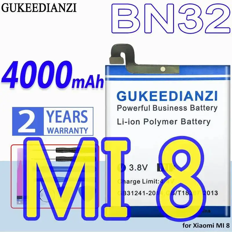 

Аккумулятор мобильного телефона 4000 мАч для Xiaomi MI 8 BN32, быстрая зарядка, долговечная работа