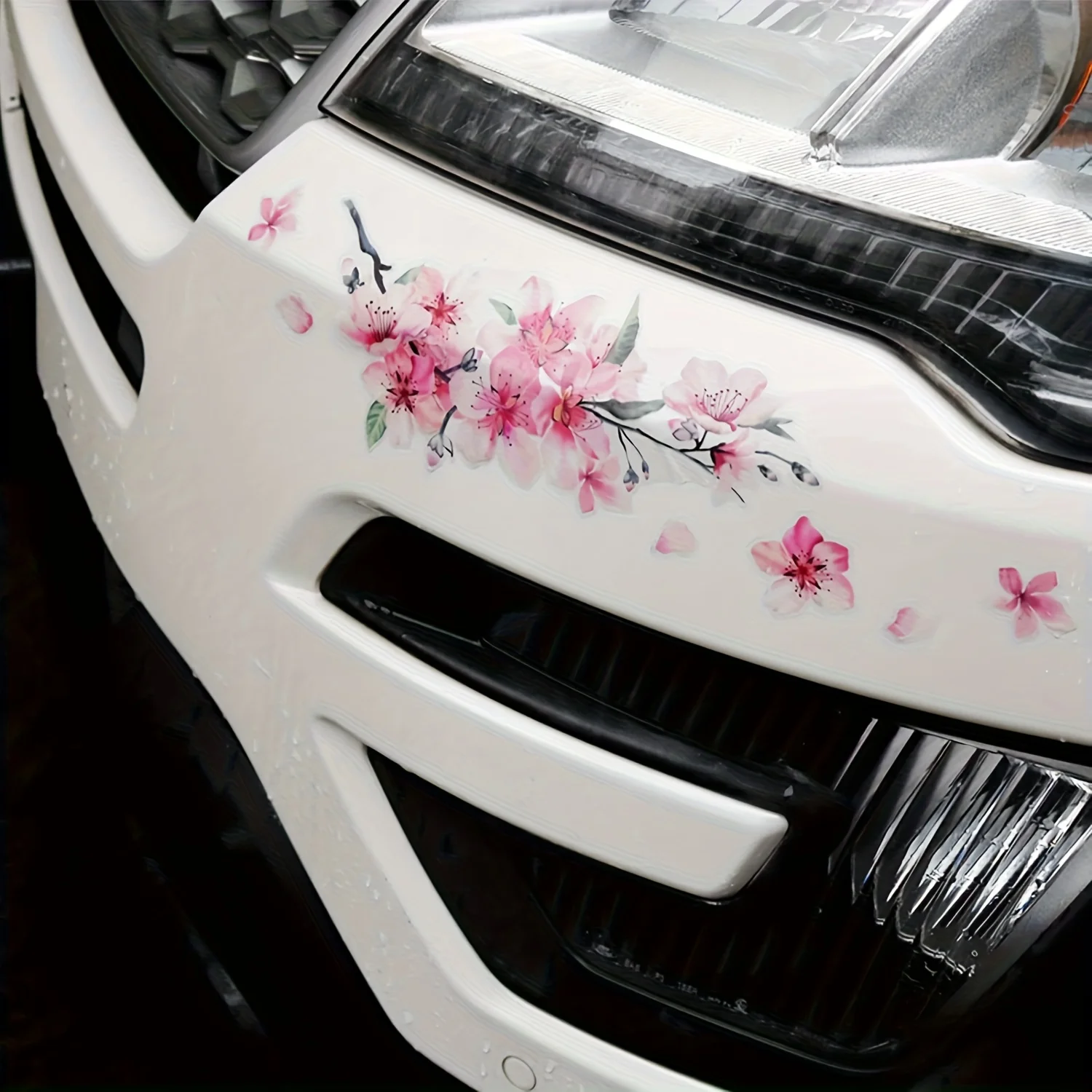 Cherry Blossom Waterproof Vinyl Sticker Set, Pink Flower Anti-Scratch Decal for Car, Motorcycle, Laptop and Home Decor