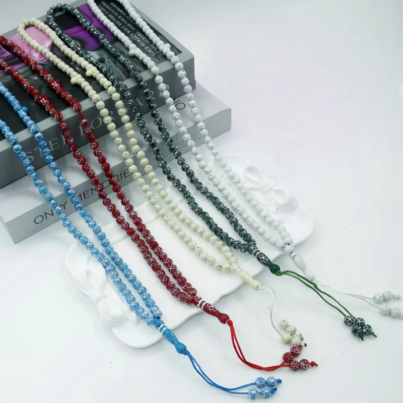 Tasbih musulman 6mm 99 perles chapelet de prière islamique culte islamique prière Misbaha cérémonie religieuse Eid Ramadan cadeau