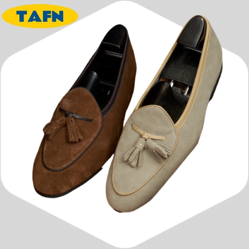 Italian Cashmere Is Beautiful and Versatile, Simple and Comfortable  Men’s Slip-On Loafers with Soft Insole AE2810