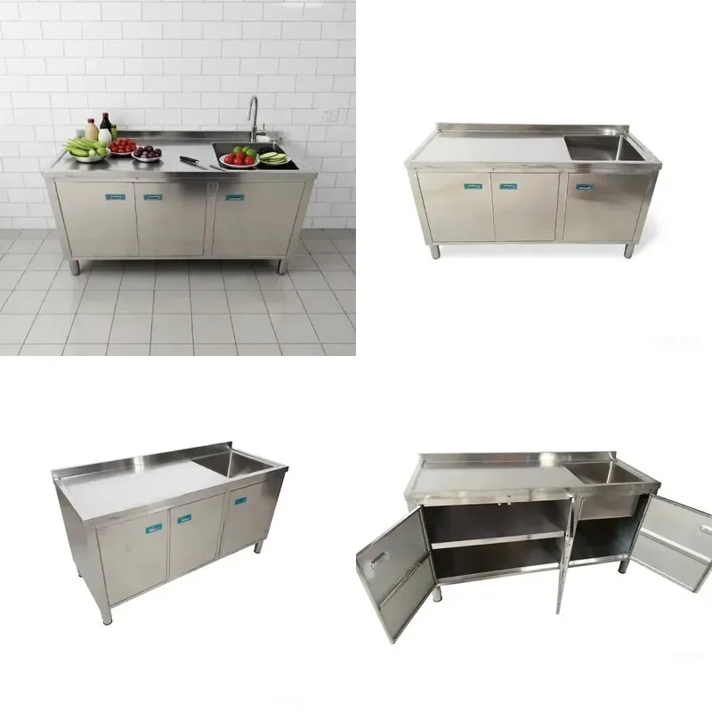 Stainless Steel Sink with Cabinet for Domestic and Commercial Use