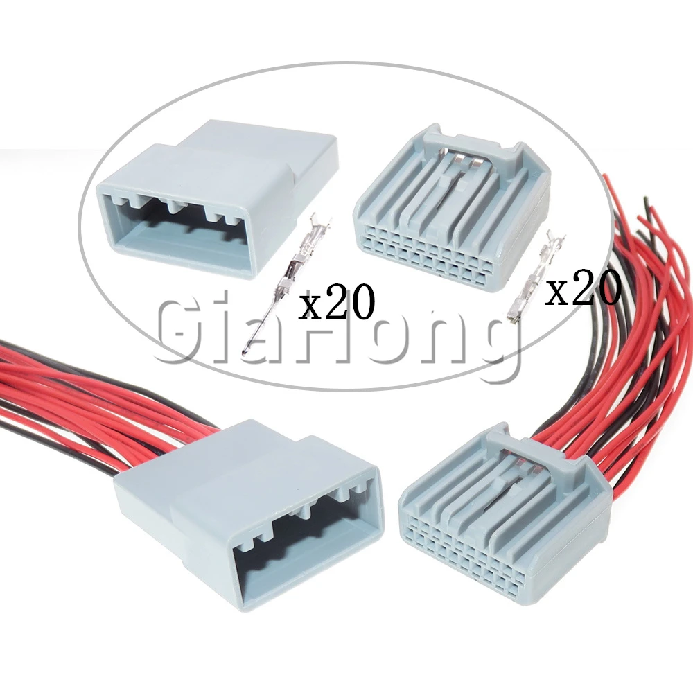 1 Set 20 Ways AC Assembly Small Current Cable Socket For Honda MX34020SF1 Auto Accessories MX34020PF1 Automotive CD Player Plug