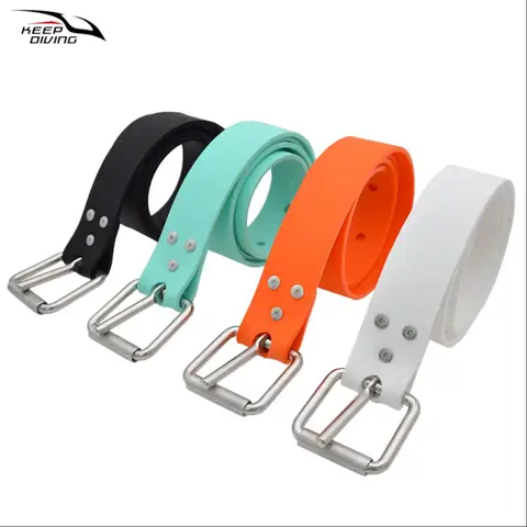 316 스테인레스 스틸 버클이있는 스쿠버 다이빙 실리콘 웨이트 벨트 조정 가능한 리드 블록 내 하중 벨트 다이빙 액세서리