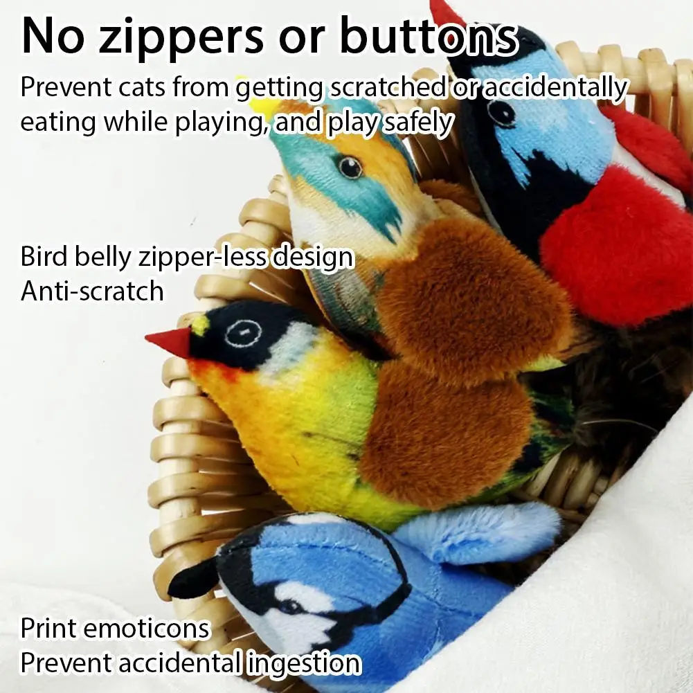 

Интерактивная игрушка для кошек, электрическая имитация птицы со звуком, хлопчащие крылья, плюшевая игрушка для жевания, игрушка для котят, кошек, принадлежности