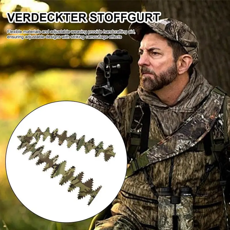 

Ghillie Fabric Strap Weaving Camouflage Fabric Strap Hunting Camouflage Apparels Strips For Stage Performance Outdoor Game
