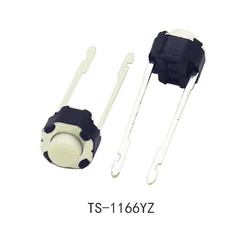 30pcs/lot,6x6mm H=5/4.3mm,Middle 2Pin DIP Long Pin,Mini Push Button Switch,PCB mounting Momentary Tact Switch Button White Head