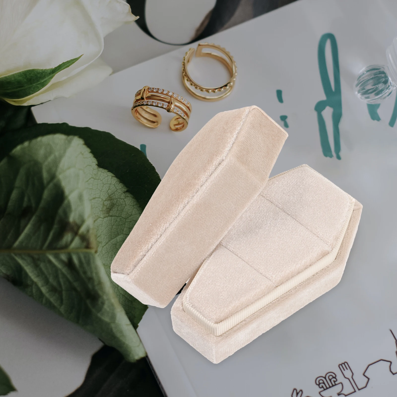 

Ring Gothic Necklace Box Casket Halloween Jewelry Container Abs Coffin Organizer