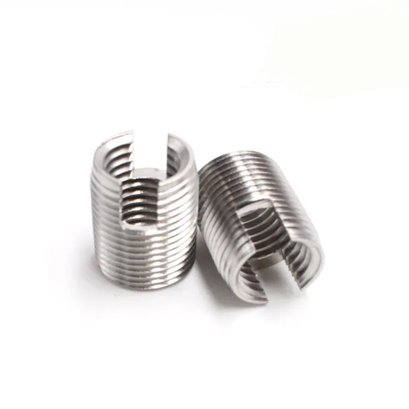 M2 M3 M4 M5 M6 M8 -M20 Stainless Steel 302 Style Threaded Metal Thread Repair Insert Self Tapping Inserts Slotted Screw Threaded