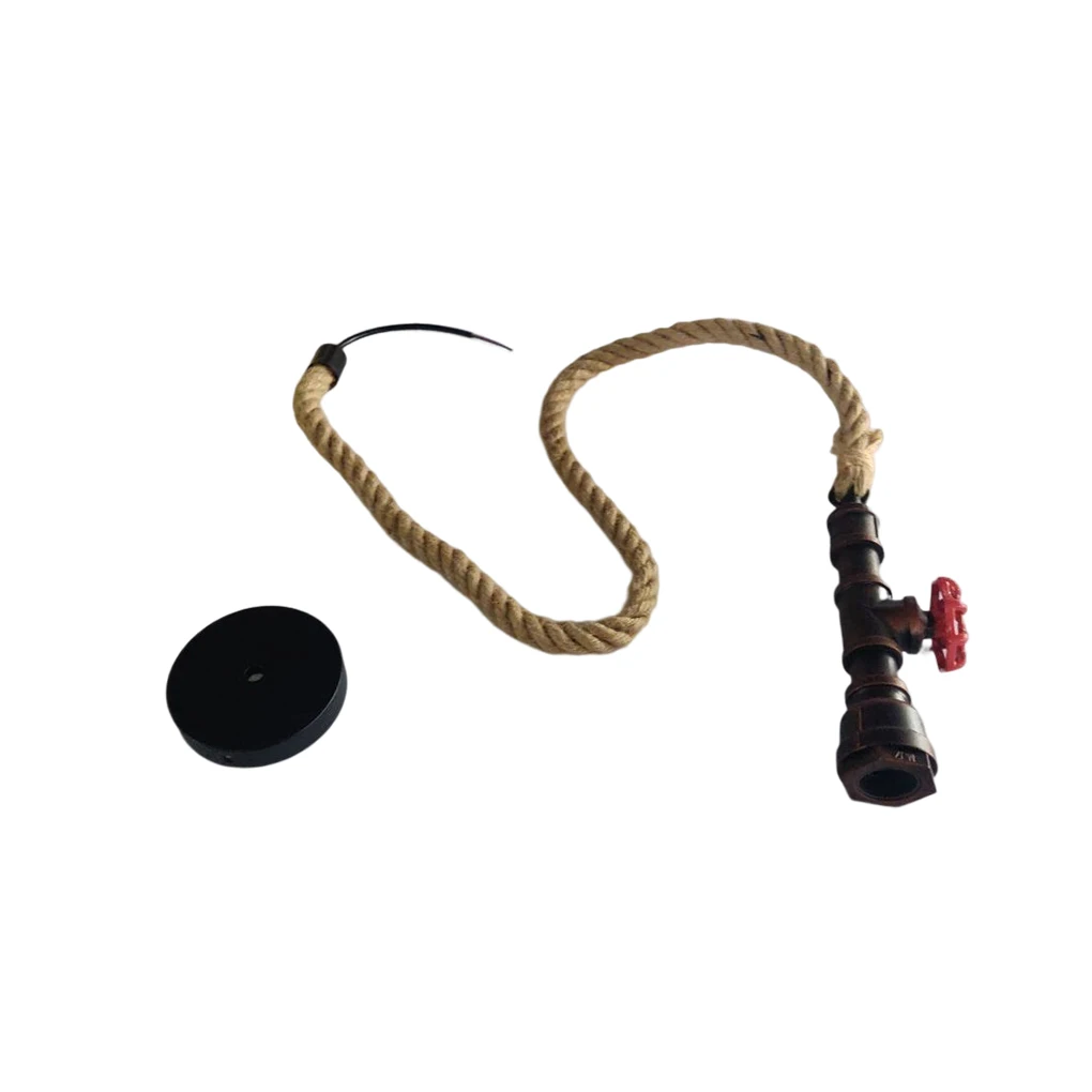 

Ceiling Lamp Vintage Metal Pendant Light Coffee Bar Rope Pendant Light Home Lighting Decoration, Green