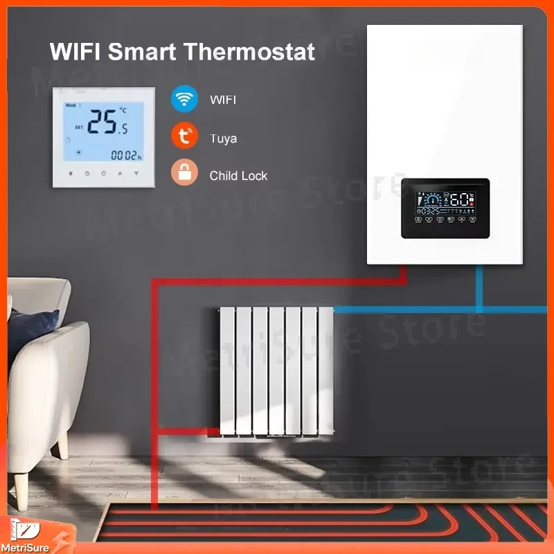 Electromagnetic Wall Mounted Boiler for Home Shower Room Floor Heating Combination Heater Instant Hot Water System