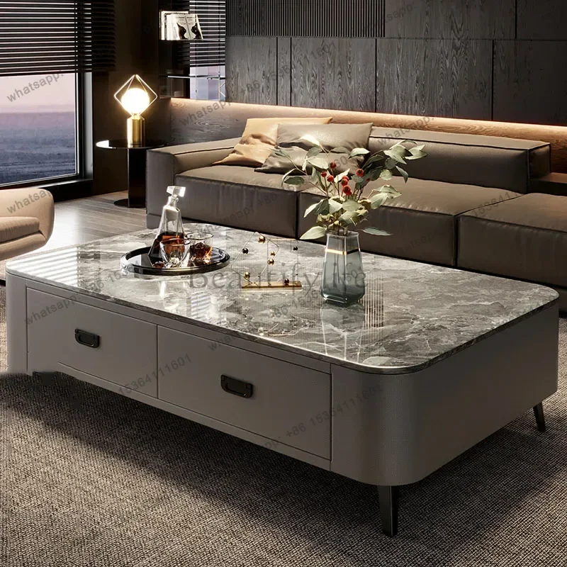 Drawers Moving Side Table Storage Luxury Modern Living Room Designer Writing Coffee Table Dinner Mesa Auxiliar Home Furniture