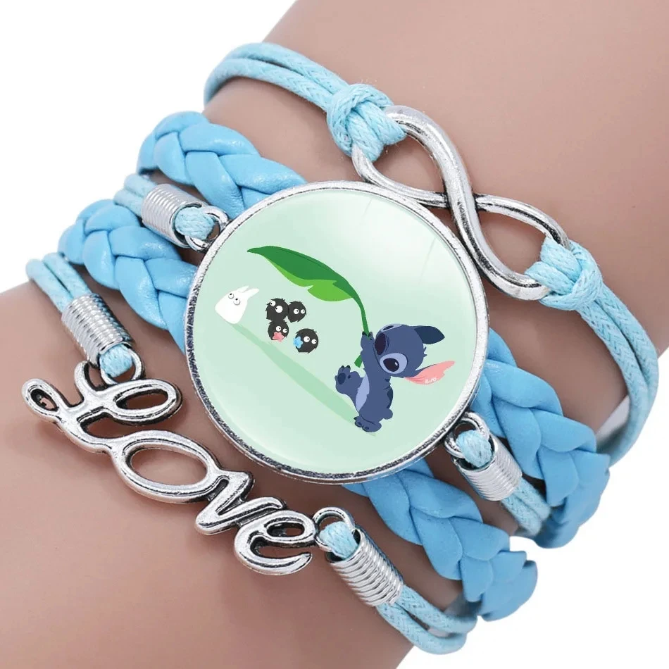 Anime Figures Toys Lilo&Stitch Bracelet Kawaii Print Cute Wristand Children Gift Christmas Party One Piece