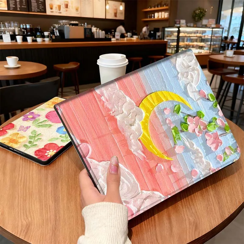 

Oil Painting Flower Pattern For iPad Pro Air 5th 6th 7th 13 M3 M4 M5 12.9 13.3 inch 2017 2022 2024 2025 Tablet Case