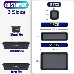 3 Size Customized Plastic Tool Organizer Tray Divider Desk Drawer Organizers Separators Storage Bins Container