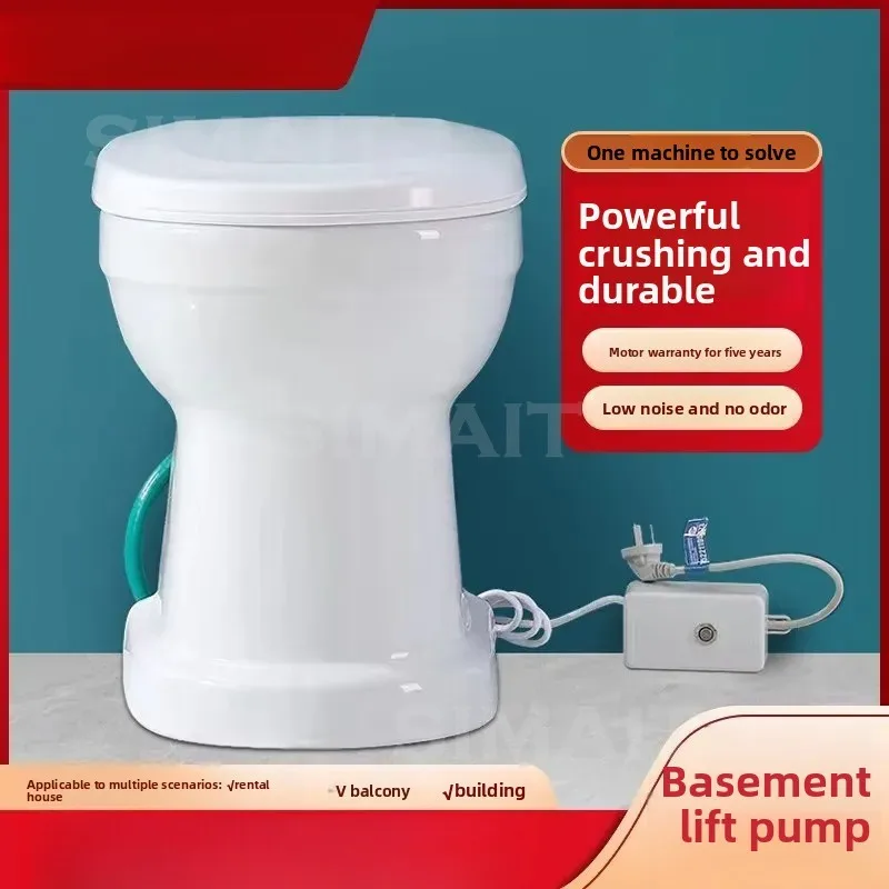 All in One Electric Macerating Toilet Compact Macerator Toilet for RV Basement Rental House Small Household