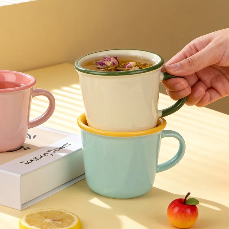 

Creative Ceramic Mug Cute Coffee Cup with Handle for Breakfast Office Home Use