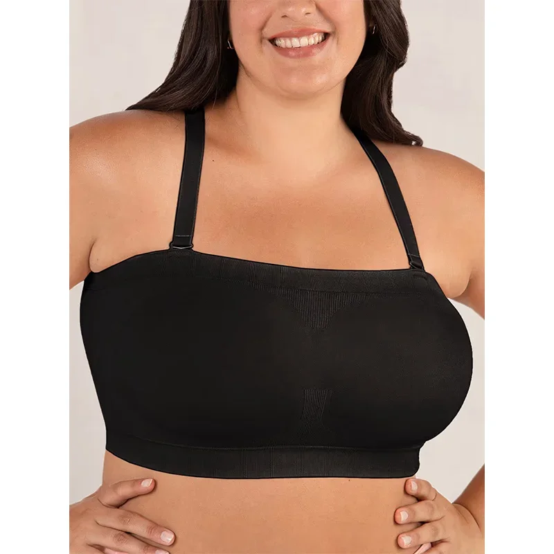 

Women Sexy BodyShaping Fixed Cup Strapless Bra Everyday Adjustable & Removable Straps Stay-Put Silicone Grip Wireless Shaper Bra