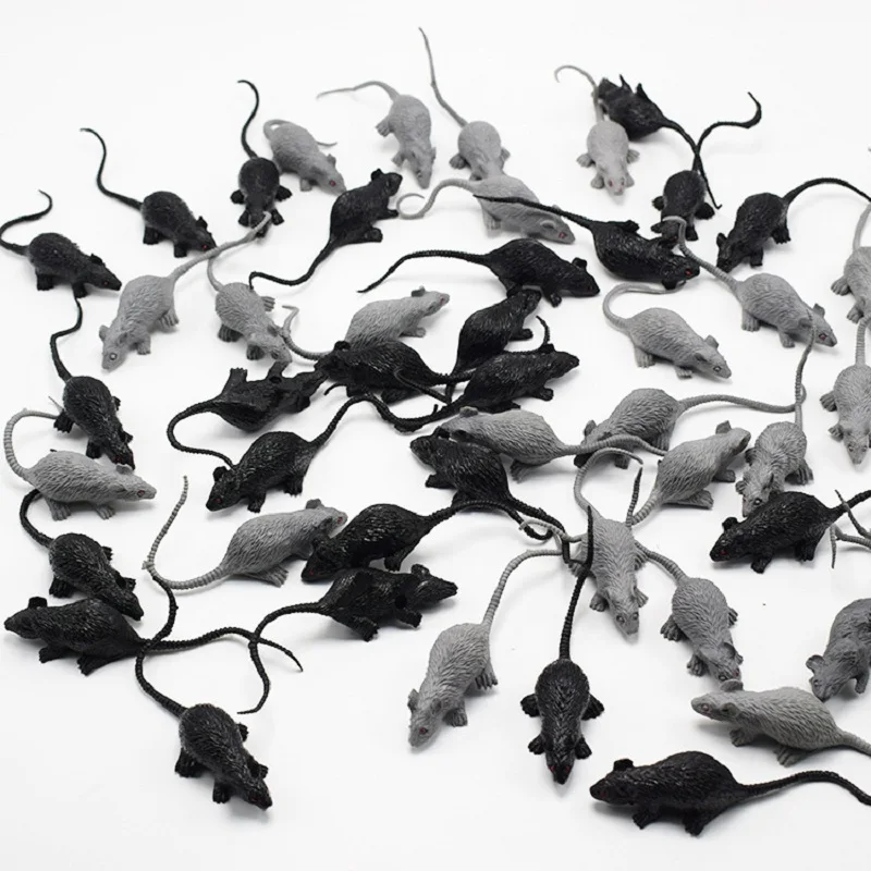 Modelo de Mini ratón de simulación y araña de flor blanca, parodia de terror, Halloween terrorífico, juguete de los inocentes, figuras de animales de plástico