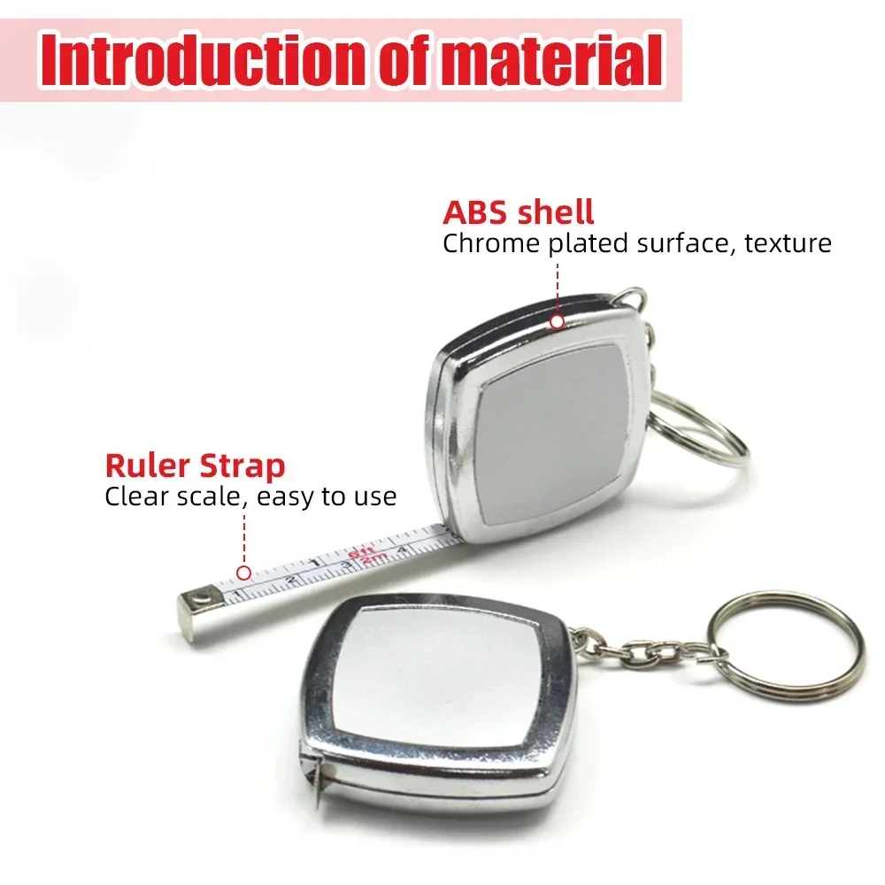 Small Tape Measure 2M Retractable Ruler Key Ring Size Small Steel Tape Measure Mini Pocket Portable Compact Tape Measure