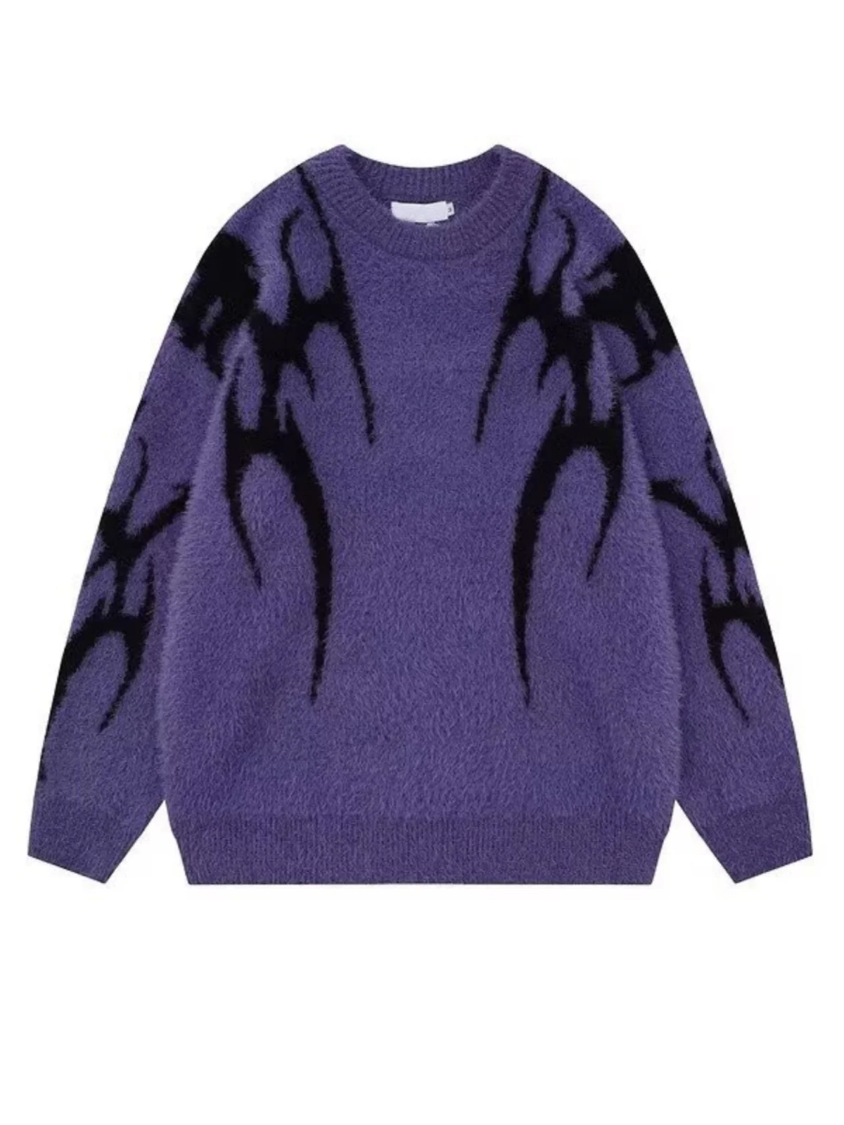 

American Retro round Ne Knitted Sweater Loose ex Autumn Winter High Street Sle Couple Matching Long Sve Crew Ne