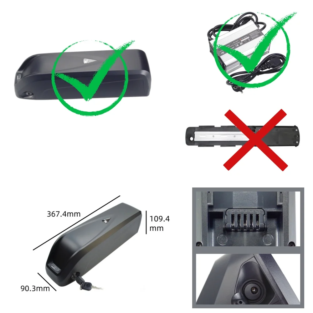 HL Plus Down Tube Electric Bike Battery 48V 13ah 15ah 17.5ah 20ah