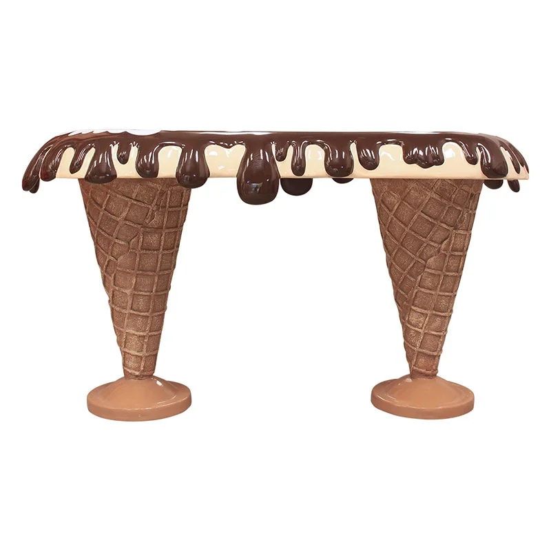 YYHC-Most popular pop art fiberglass sculpture creative cartoon life size ice cream table for ice cream store decor