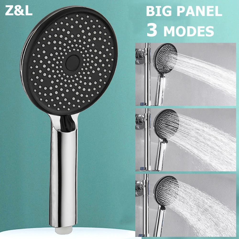 

Большая панельная насадка для душа высокого давления, 3 режима, розетки для душа для ванной, самоочищающаяся ручная насадка для душа, аксессуары для ванной комнаты