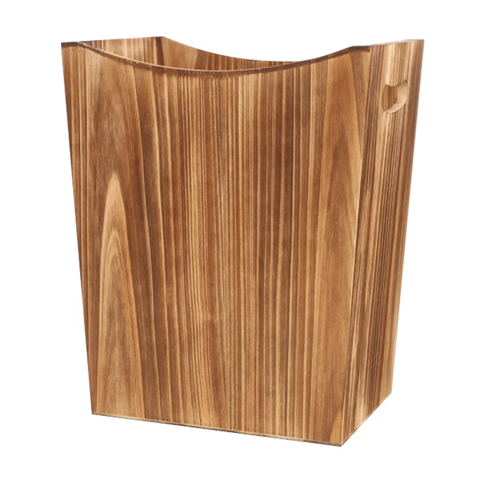 

Farmhouse Wooden Trash Can Rectangular Shape Compact Size Easy Maintenance for Office Living Room Or Bedroom Use