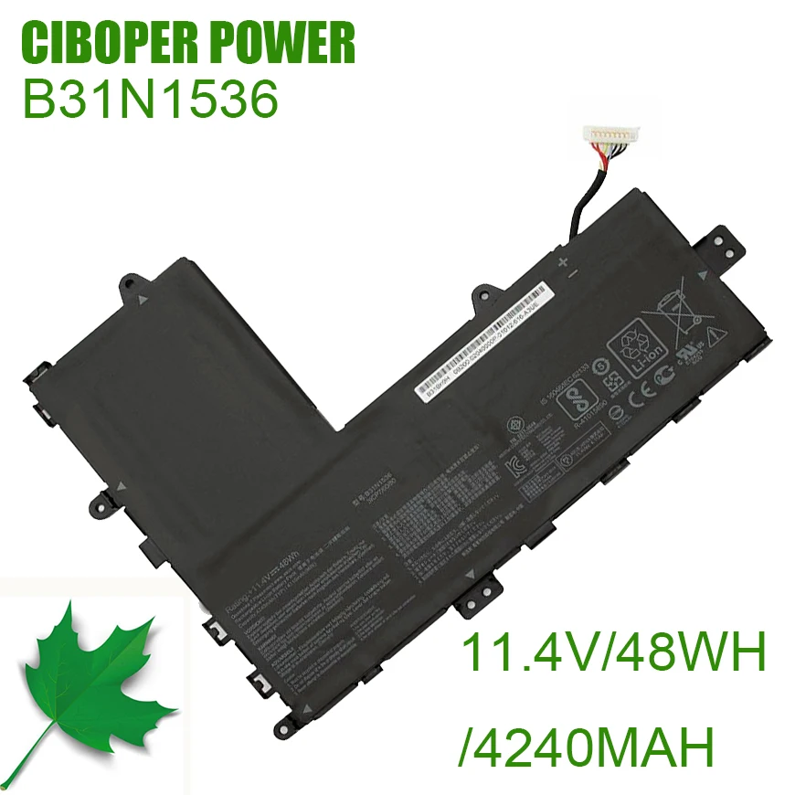 CP Laptop Battery B31N1536 11.4V/48WH/4240MAH For Vivobook Flip TP201SA TP201SA-3K TP201SA-FV0011T FV0007T TP201SA-DB01T