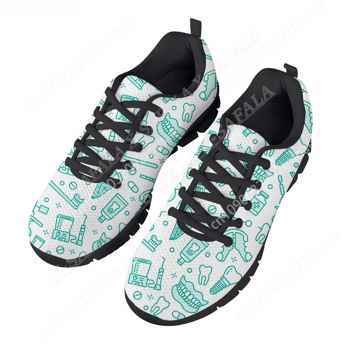 

Dental Care Tools Pattern Print Unisex Casual Basic Daily Sport Shoes Breathable Lightweiht Lace Up Sneakers Men Woman-5 Custom