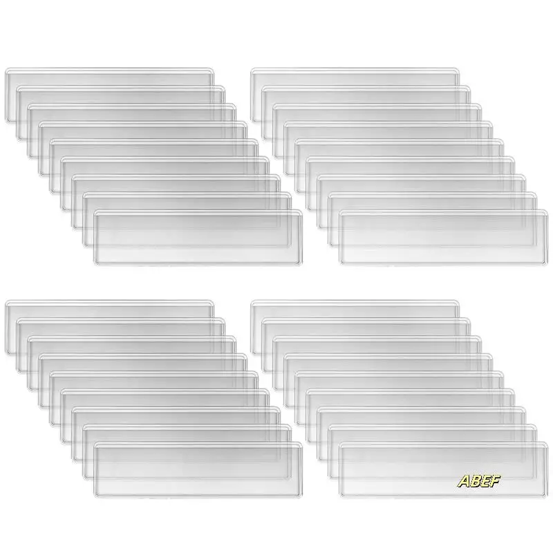 Suportes adesivo prateleira tag 1.2x4.3 Polegada prateleira clara tag cartão bolsos gavetas para supermercado (60 pacote)