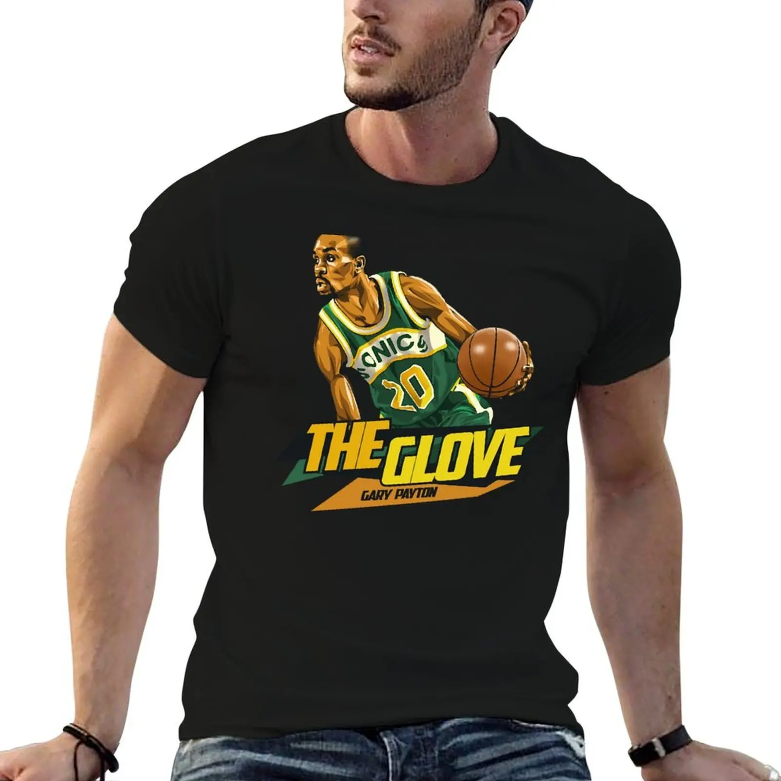Camiseta Gary Payton The Glove, camisetas para hombre, camiseta de algodón, camiseta 100% de algodón para hombre, camiseta de algodón pesado