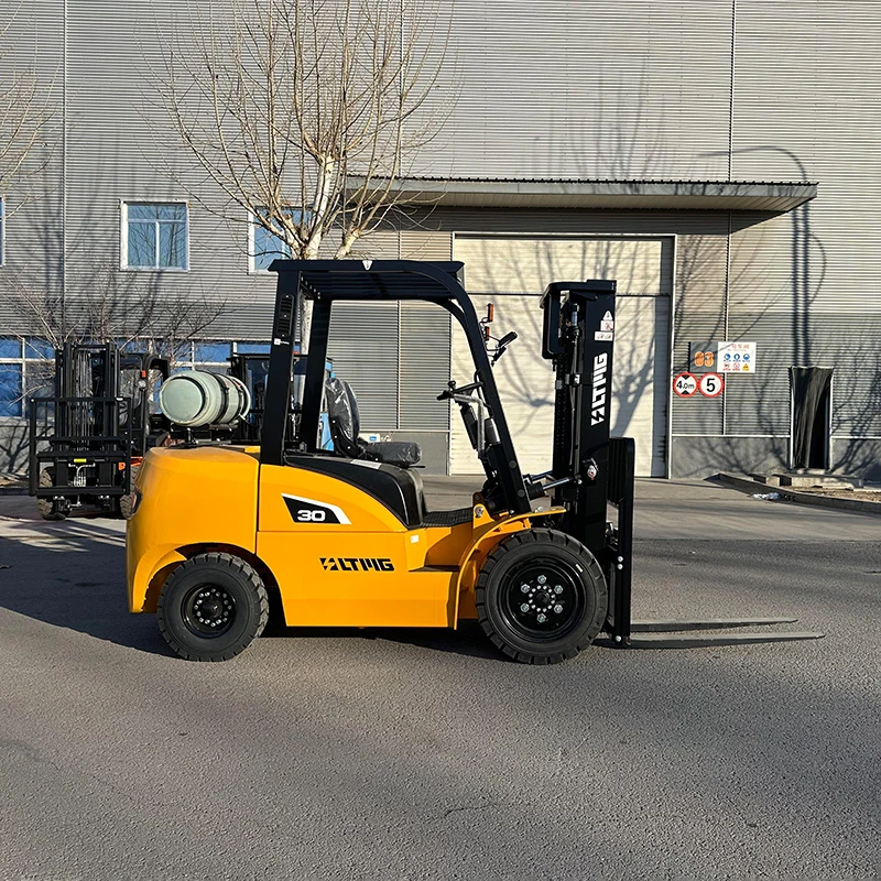 Factory hot sale mini 4 ton 5 ton LPG 3 mast propane gas forklift LPG gasoline forklift with cushion tire