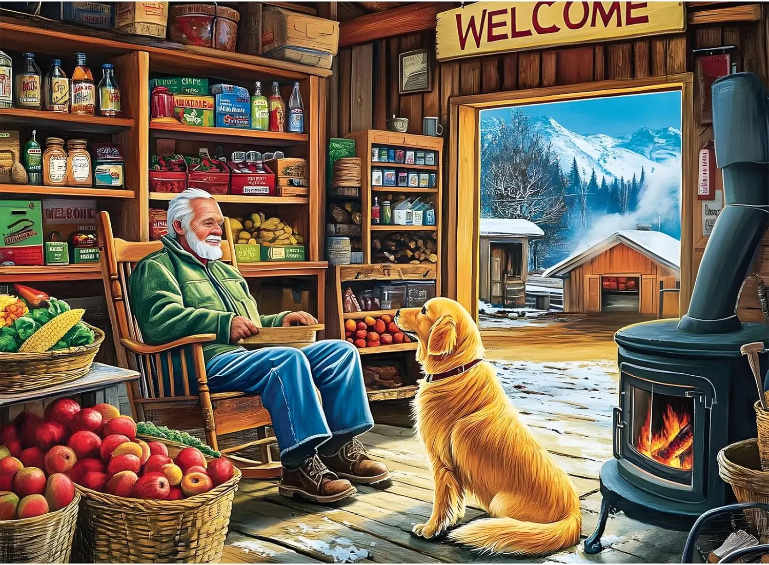 

Деревянные пазлы Country Shop различных размеров, без пыли, для домашнего декора, подарок на день рождения, игрушка для мужчин, женщин, пожилых людей