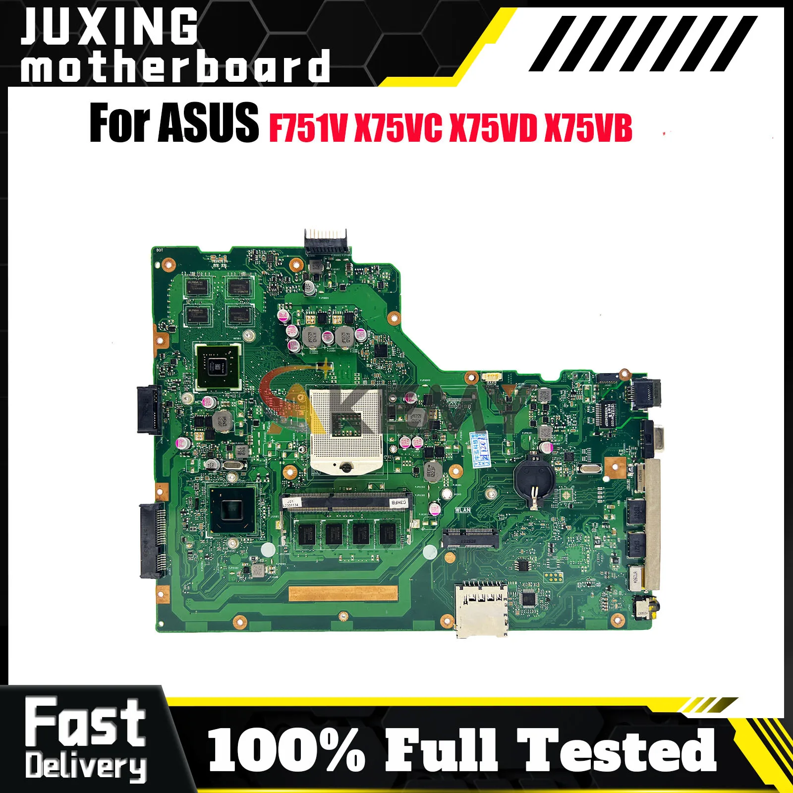 

X75VD Laptop Motherboard For ASUS VivoBook X75VD F751V X75VB X75V X75VC Notebook Mainboard in stock 100% tests OK fast shipping