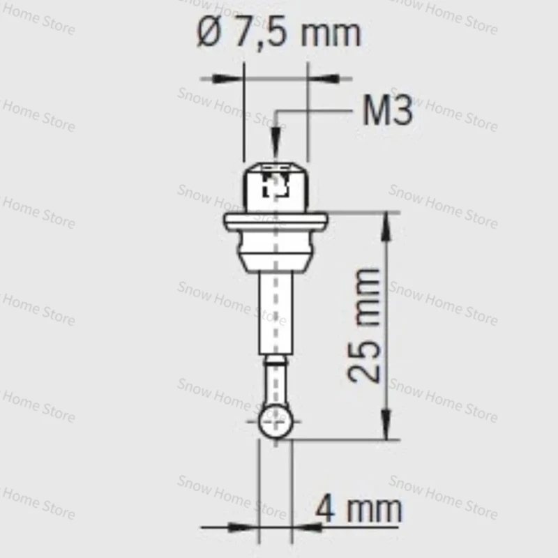 1Pc 3D Sensor 80.362.00 Touch Probe StylusM3 4mm Ruby Ball Ceramic Stem CNC Cmm Machine