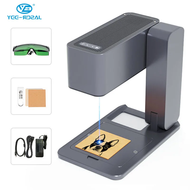 

YEELASER Portable 5w 80 * 80mm Engraving Laser Machine Laser Marking Machine Wood Plastic Bamboo Veneer Laser Machine Printer