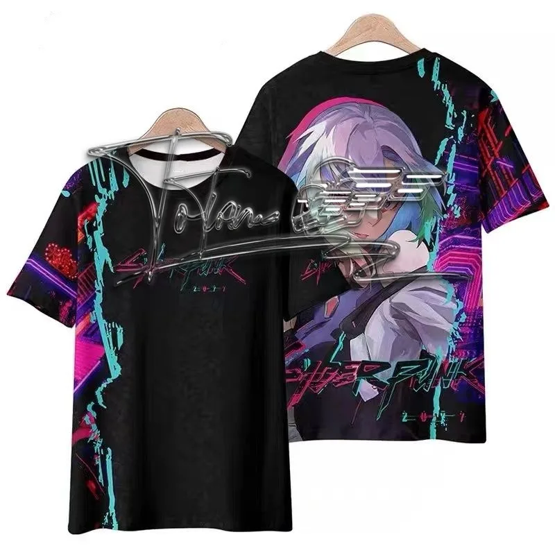 2024 Explosive Cyberpunk Edge Walker Rebecca Lucy T-shirt Short Sleeve Quick Drying T-shirt Summer 3D printed T-shirt