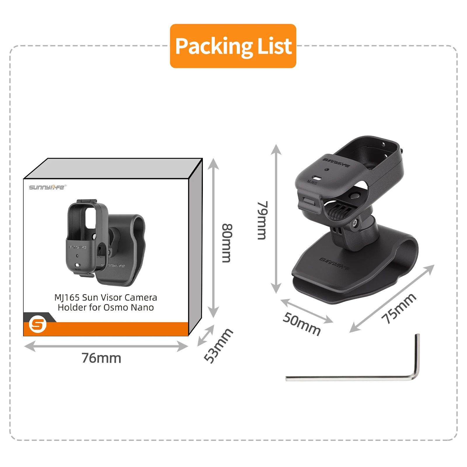

Universal Car Sun Visor Mount Holder Adjustable Bracket Stand for DJI Osmo Nano Action Camera Driving Recording Accessories