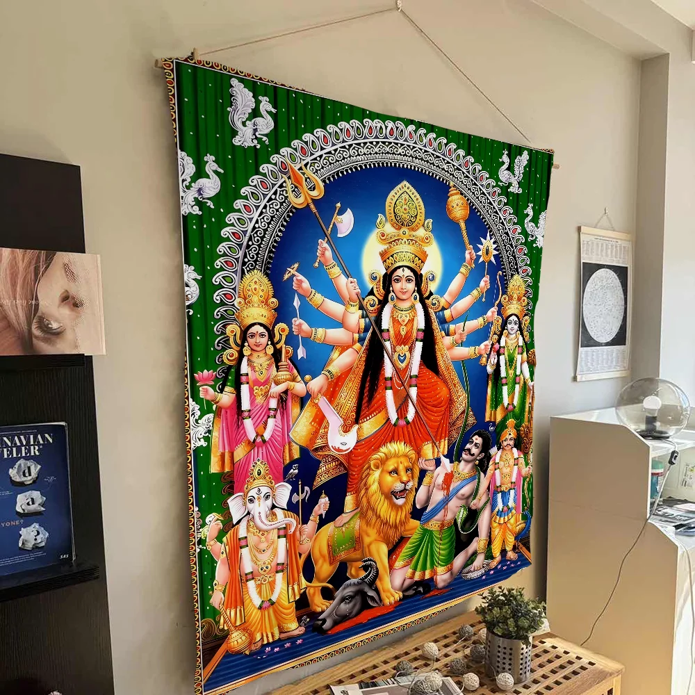 Goddess Kali Jay Maa Godde Mahakaali Colorful Tapestry Wall Hanging Bohemian Wall Tapestries Mandala Wall Art Decor