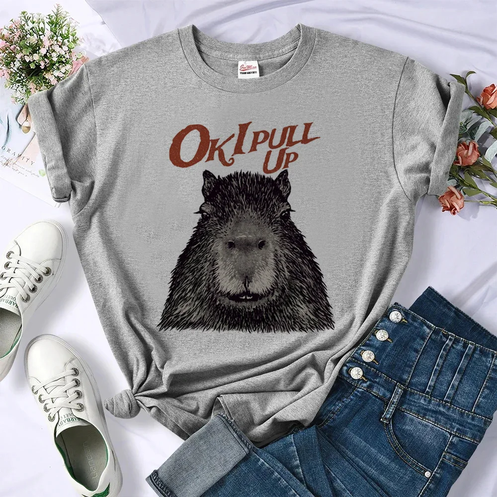 

Capybara top women funny t-shirts girl comic manga harajuku clothes