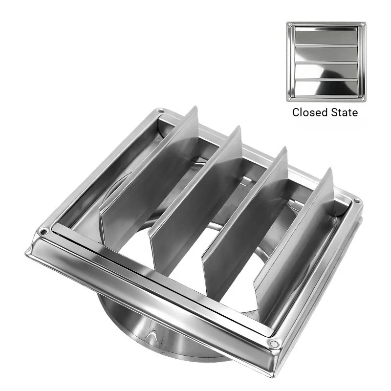 1PCS 4/5/6” Louvered Dryer Vent Cover for Dryer Bathroom Fan Laundry Room Kitchen Auto Shutter External Wall Vent Grille W/ Mesh