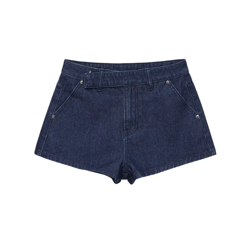 

Withered Mid Waist Retro Trendy Casual Denim Shorts For Women Jeans Women's Denim Shorts