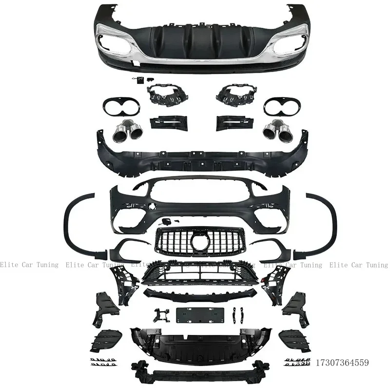 

Высококачественный передний и задний бампер с решеткой радиатора, модифицированный обвес GLB45 для Mercedes-Benz GLB-Класса X247 2019-2023